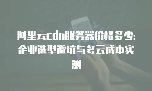 阿里云cdn服务器价格多少：企业选型避坑与多云成本实测