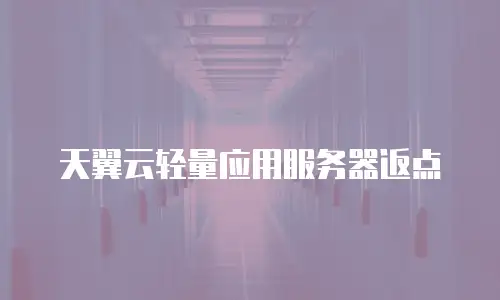 天翼云轻量应用服务器返点