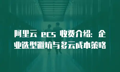 阿里云 ecs 收费介绍：企业选型避坑与多云成本策略