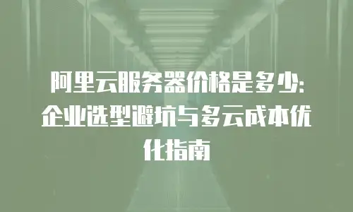 阿里云服务器价格是多少：企业选型避坑与多云成本优化指南