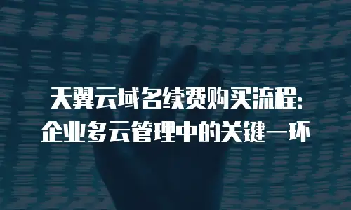 天翼云域名续费购买流程：企业多云管理中的关键一环