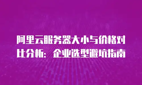 阿里云服务器大小与价格对比分析：企业选型避坑指南