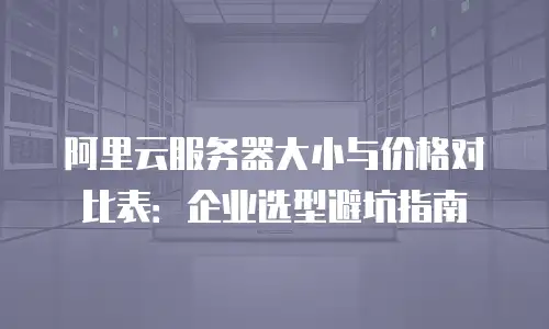 阿里云服务器大小与价格对比表：企业选型避坑指南