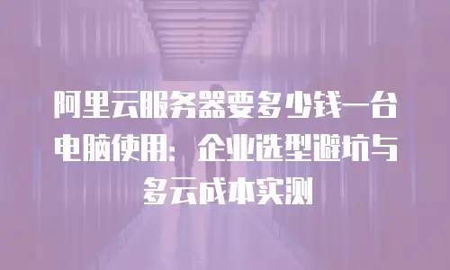 阿里云服务器要多少钱一台电脑使用：企业选型避坑与多云成本实测