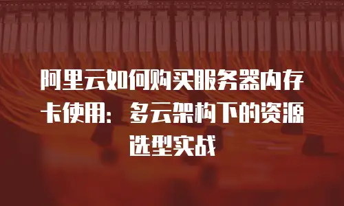 阿里云如何购买服务器内存卡使用：多云架构下的资源选型实战