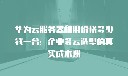 华为云服务器租用价格多少钱一台：企业多云选型的真实成本账