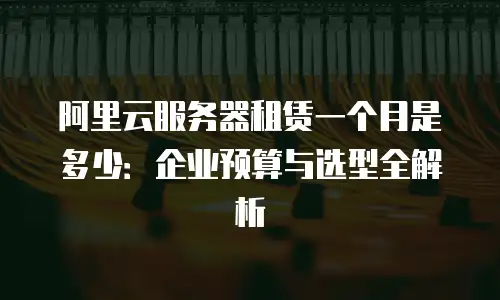 阿里云服务器租赁一个月是多少：企业预算与选型全解析