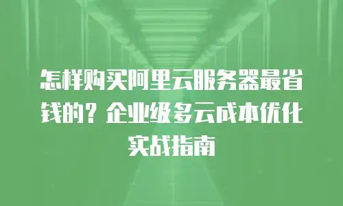 怎样购买阿里云服务器最省钱的？企业级多云成本优化实战指南