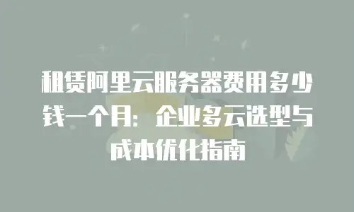 租赁阿里云服务器费用多少钱一个月：企业多云选型与成本优化指南