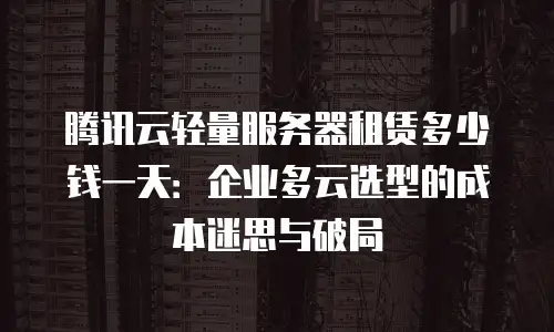 腾讯云轻量服务器租赁多少钱一天：企业多云选型的成本迷思与破局