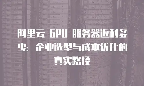阿里云 GPU 服务器返利多少：企业选型与成本优化的真实路径