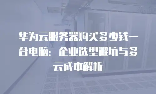华为云服务器购买多少钱一台电脑：企业选型避坑与多云成本解析