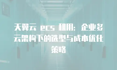 天翼云 ecs 租用：企业多云架构下的选型与成本优化策略