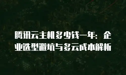 腾讯云主机多少钱一年：企业选型避坑与多云成本解析