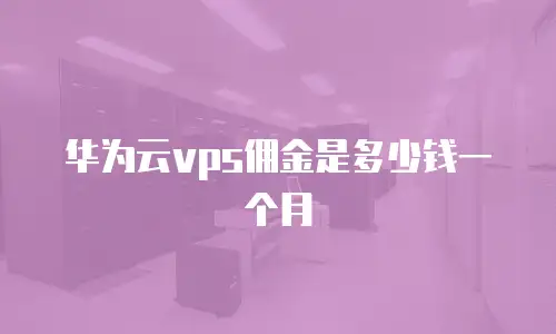 华为云vps佣金是多少钱一个月