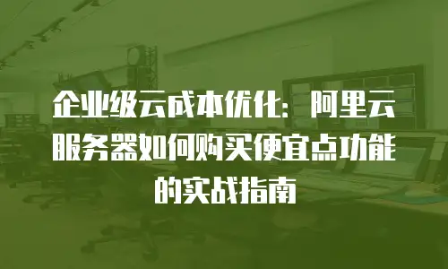 企业级云成本优化：阿里云服务器如何购买便宜点功能的实战指南