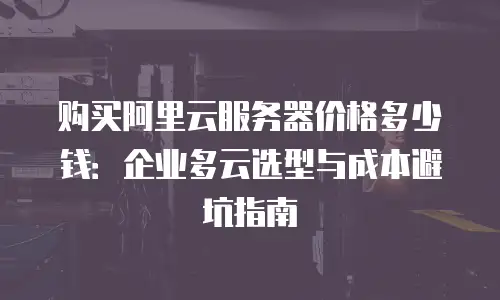 购买阿里云服务器价格多少钱：企业多云选型与成本避坑指南