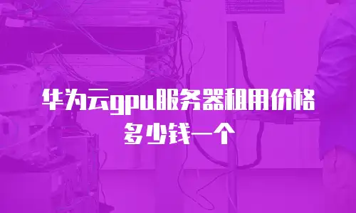 华为云gpu服务器租用价格多少钱一个
