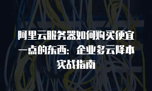阿里云服务器如何购买便宜一点的东西：企业多云降本实战指南