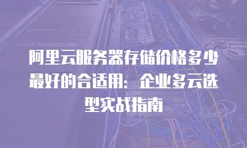 阿里云服务器存储价格多少最好的合适用：企业多云选型实战指南
