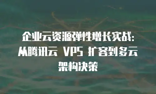 企业云资源弹性增长实战：从腾讯云 VPS 扩容到多云架构决策