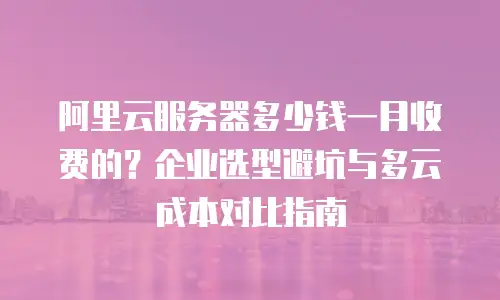 阿里云服务器多少钱一月收费的？企业选型避坑与多云成本对比指南