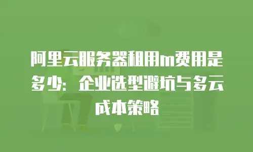 阿里云服务器租用m费用是多少：企业选型避坑与多云成本策略
