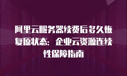阿里云服务器续费后多久恢复原状态：企业云资源连续性保障指南