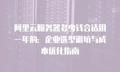 阿里云服务器多少钱合适用一年的：企业选型避坑与成本优化指南
