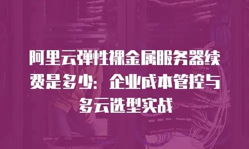 阿里云弹性裸金属服务器续费是多少：企业成本管控与多云选型实战