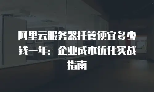 阿里云服务器托管便宜多少钱一年：企业成本优化实战指南