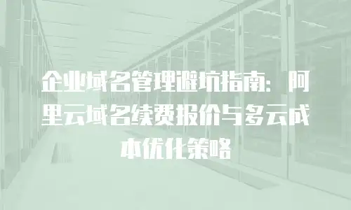 企业域名管理避坑指南：阿里云域名续费报价与多云成本优化策略
