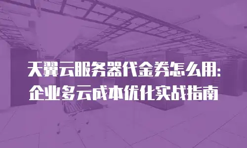 天翼云服务器代金券怎么用：企业多云成本优化实战指南