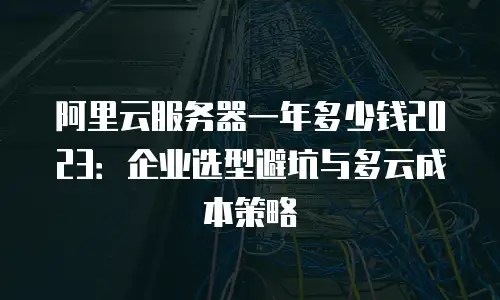 阿里云服务器一年多少钱2023：企业选型避坑与多云成本策略