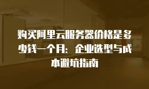 购买阿里云服务器价格是多少钱一个月：企业选型与成本避坑指南