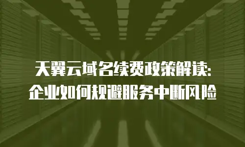 天翼云域名续费政策解读：企业如何规避服务中断风险