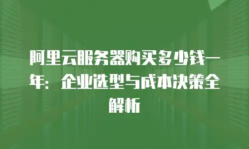 阿里云服务器购买多少钱一年：企业选型与成本决策全解析