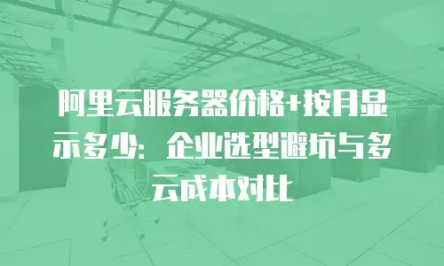阿里云服务器价格+按月显示多少：企业选型避坑与多云成本对比