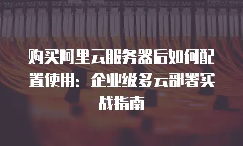购买阿里云服务器后如何配置使用：企业级多云部署实战指南