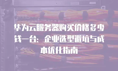 华为云服务器购买价格多少钱一台：企业选型避坑与成本优化指南