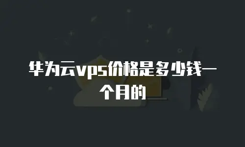 华为云vps价格是多少钱一个月的