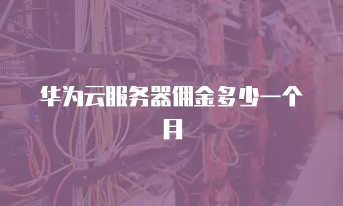 华为云服务器佣金多少一个月