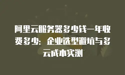 阿里云服务器多少钱一年收费多少：企业选型避坑与多云成本实测