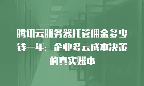 腾讯云服务器托管佣金多少钱一年：企业多云成本决策的真实账本