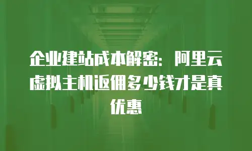 企业建站成本解密：阿里云虚拟主机返佣多少钱才是真优惠