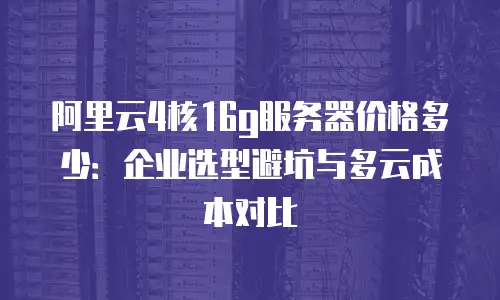 阿里云4核16g服务器价格多少：企业选型避坑与多云成本对比