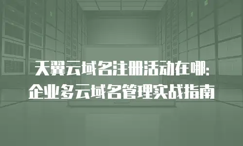 天翼云域名注册活动在哪：企业多云域名管理实战指南