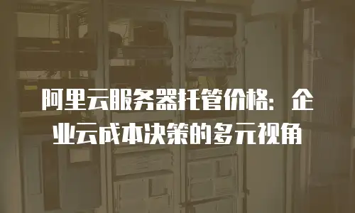 阿里云服务器托管价格：企业云成本决策的多元视角