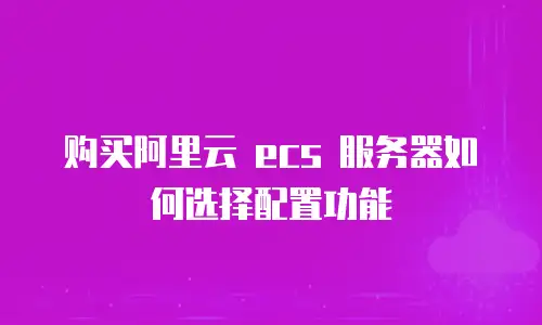 购买阿里云 ecs 服务器如何选择配置功能