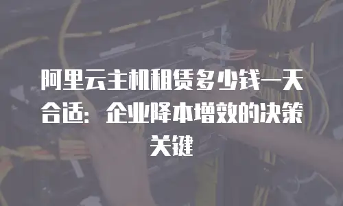 阿里云主机租赁多少钱一天合适：企业降本增效的决策关键